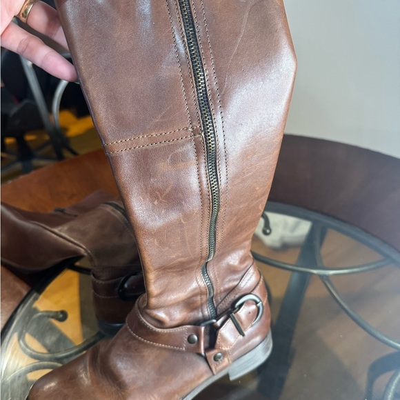 ALDO WOMEN'S BROWN LEATHER SIDE ZIP KNEE HIGH BOOTS SIZE 8 - Picture 9 of 10